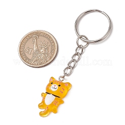 Luminous Transparent Resin Pendants with Iron Split Key Rings Keychain&nbsp;KEYC-JKC01209