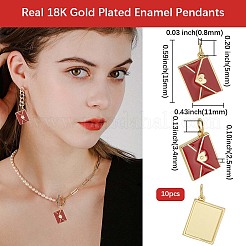 10Pcs Rack Plating Brass Enamel Pendants&nbsp;KK-BBC0020-60G-02