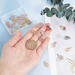 24Pcs 3 Colors 304 Stainless Steel Pendants&nbsp;STAS-DC0003-09