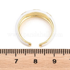 Brass Enamel Cuff Open Rings&nbsp;RJEW-P190-01G