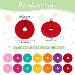 70Pcs 7 Colors Felt Wine Glass Charms&nbsp;AJEW-PH0006-40A