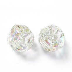 UV Plating Rainbow Iridescent Acrylic Beads&nbsp;OACR-H015-09