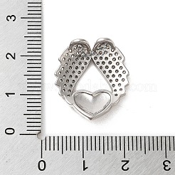 Brass Micro Pave Clear Cubic Zirconia Pendants&nbsp;KK-M275-44P