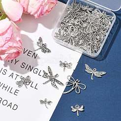 50Pcs 7 Styles Tibetan Style Alloy Dragonfly Pendants&nbsp;TIBEP-FS0001-43