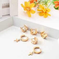 304 Stainless Steel Huggie Hoop Earrings&nbsp;EJEW-SZ0001-07G