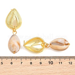 Brass Stud Dangle Earrings&nbsp;KK-CBA8324-08G
