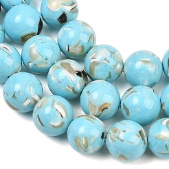 Synthetic Turquoise and Sea Shell Assembled Graduated Beads Strands&nbsp;GG-CBA2AE1-A07-D
