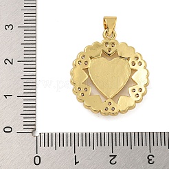 Heart Rack Plating Brass Micro Pave Cubic Zirconia Pendants&nbsp;KK-C074-54G
