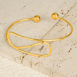 Exaggerated 304 Stainless Steel Open Cuff Bangles&nbsp;PA0789-2