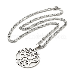 Non-Tarnish 201 Stainless Steel Pendant Necklaces for Women Men&nbsp;NJEW-G123-14P