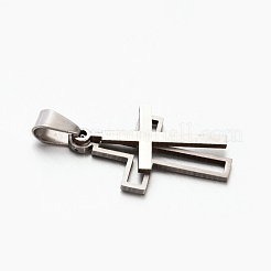 Tarnish Resistant Personalized 201 Stainless Steel Cross Pendants&nbsp;X-STAS-F010A-52