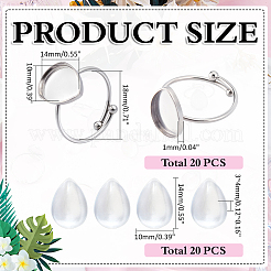 DIY Teardrop Finger Ring Making Kits&nbsp;DIY-ME0002-66
