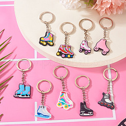 9 Pcs 9 Styles Ice Skates PVC Pendant Keychains&nbsp;KEYC-TA0001-59