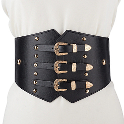 1Pc Imitation Leather Elastic Waist Belts with Alloy Rivets for Men and Women&nbsp;AJEW-CL0002-89