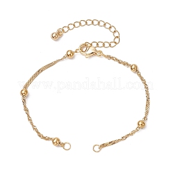 2Pcs 2 Colors 304 Stainless Steel Singapore Chain Bracelets Making&nbsp;AJEW-JB01307
