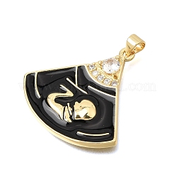 Brass Micro Pave Clear Cubic Zirconia Pendants&nbsp;CU-CBAE7DF-03G