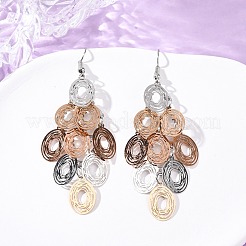 430 Stainless Steel Oval Dangle Earrings&nbsp;EJEW-A137-13M