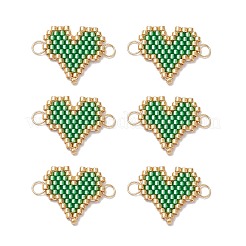 MIYUKI Delica Glass Seed Beaded Heart Links&nbsp;PALLOY-MZ00702-02