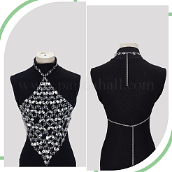 Iron & Clear Acrylic Chest Bikini Body Chains for Sexy Women&nbsp;AJEW-WH0348-730