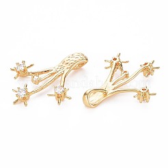 Brass Micro Pave Clear Cubic Zirconia Pendants&nbsp;KK-S356-720A