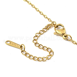 201 Stainless Steel Melting Ring Pendant Necklace with Cable Chains&nbsp;NJEW-Q317-34G