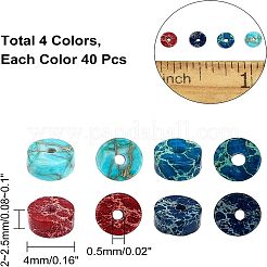 160Pcs 4 Colors Natural Imperial Jasper Beads Strands&nbsp;G-NB0002-80