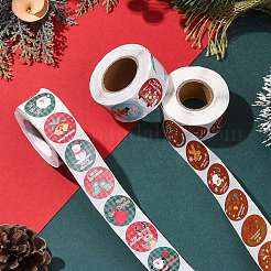 3 Rolls 3 Styles Christmas Round Dot Self Adhesive Paper Stickers Roll&nbsp;DIY-FS0010-32B