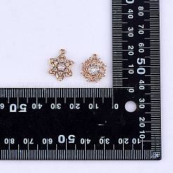 6 Pieces Flower Clear Cubic Zirconia Charm Pendant Brass Flower Charm Long-Lasting Plated Pendant for Jewelry Necklace Bracelet Earring Making Crafts&nbsp;JX400A