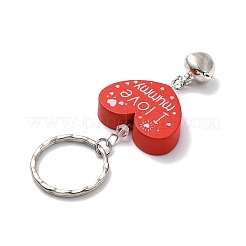 Wood Heart with Word I Love Mummy Keychains&nbsp;KEYC-JKC00582