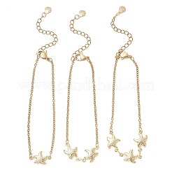 3Pcs 3 Styles 304 Stainless Steel Starfish Link Bracelets&nbsp;BJEW-JB13420