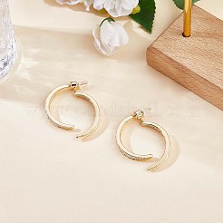 Clear Cubic Zirconia Curved Bar Dangle Stud Earrings&nbsp;JE992A