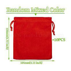 10Pcs Velvet Jewelry Drawstring Storage Pouches&nbsp;ABAG-TA0001-31B