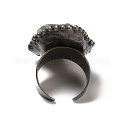 Natural Agate Irregular Nugget Open Cuff Rings&nbsp;RJEW-F132-02AS