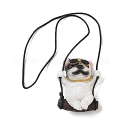 Cute Resin Swinging Bulldog Pendant Decorations&nbsp;HJEW-A010-01B