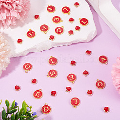 32Pcs 5 Styles Golden Plated Alloy Enamel Charms&nbsp;ENAM-TA0003-13B