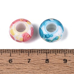 Printed Opaque Acrylic European Beads&nbsp;OACR-Q200-30