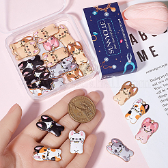 28Pcs 7 Colors Rack Plating Alloy Enamel Pendants&nbsp;FIND-SC0012-05