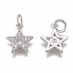 Brass Micro Pave Cubic Zirconia Charms&nbsp;ZIRC-F111-11P