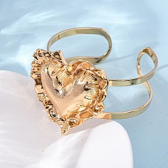 Alloy & Iron Cuff Bangles for Women&nbsp;LS-BJEW-F501-04KCG