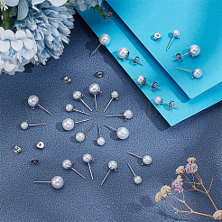 90Pcs 3 Styles 304 Stainless Steel Stud Earring Findings&nbsp;STAS-LP0002-05