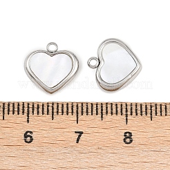Natural White Shell Heart Charms&nbsp;STAS-Z166-04P