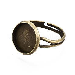 Adjustable Brass Ring Components&nbsp;MAK-Q009-13AB-12mm