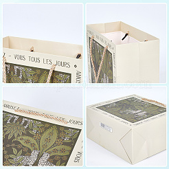 2Pcs 2 Colors French Retro Fox Printed Rectangle Paper Tote Bags&nbsp;ABAG-SP0001-24