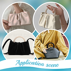 Resin Imitation Pearl Beaded Iron Ring Bag Handles&nbsp;FIND-WH0435-72KCG-01
