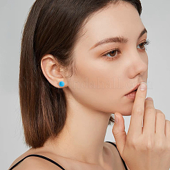 925 Sterling Silver Flat Pad Stud Earring Findings&nbsp;STER-DC0001-57A