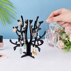 Opaque Acrylic Earring Display Tree Stands&nbsp;ODIS-WH0025-117