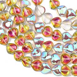Electroplated Transparent Glass Beads Strand&nbsp;EGLA-A045-01-HP04