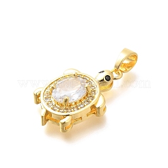 Brass Micro Pave Cubic Zirconia Pendants&nbsp;KK-G519-18G-03
