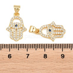 Brass Micro Pave Clear Cubic Zirconia Pendants&nbsp;KK-L275-51G-01