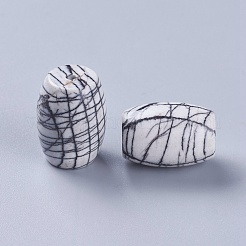 Natural Black Silk Stone/Netstone Beads&nbsp;G-L510-05B
